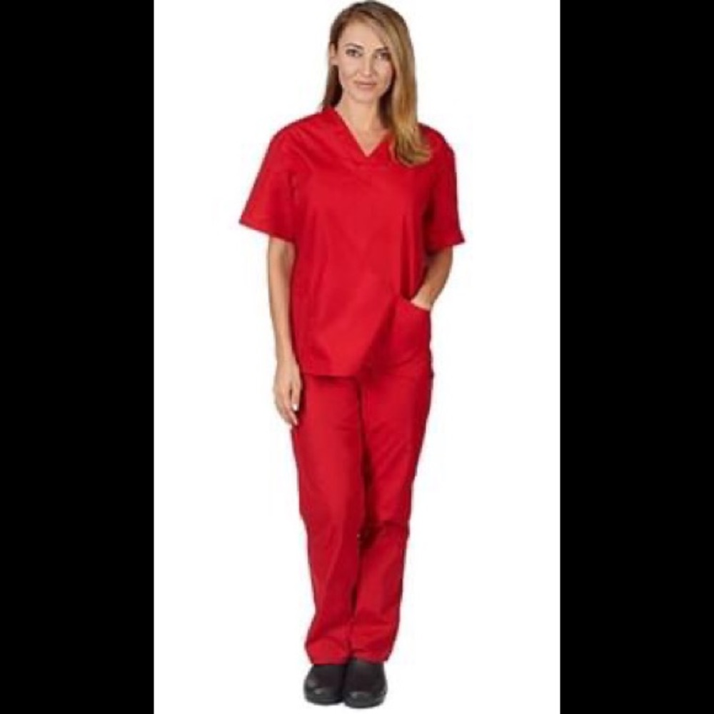 Red scrub set